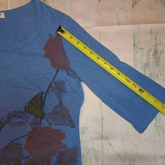 Jessica  Sport | 3/4 Sleeves Blue Graphic Tee - Picture 7 of 12